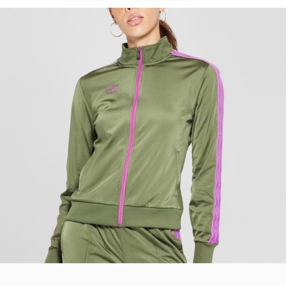 Umbro Jackets & Blazers - Umbro Green Jacket with Purple Logo